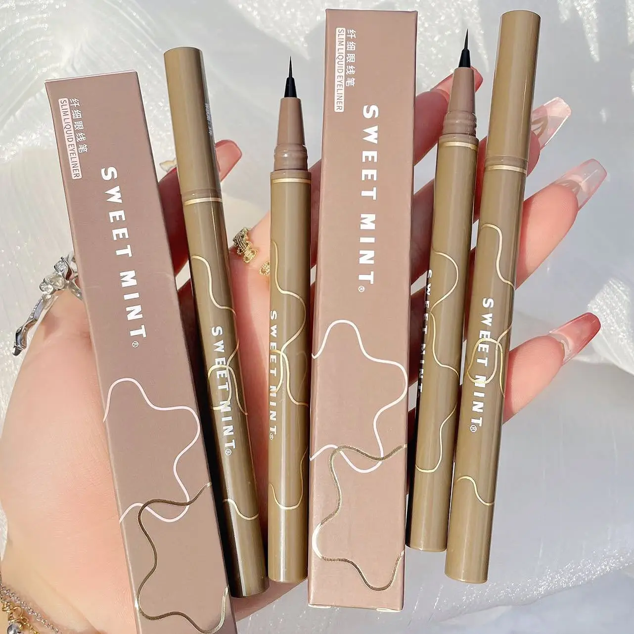 Ultra-thin Waterproof Liquid Eyeliner Korean Makeup for Women Quick Dry Smooth Eye Liner Long Last Lower Eyelash Pen Cosmetics 3
