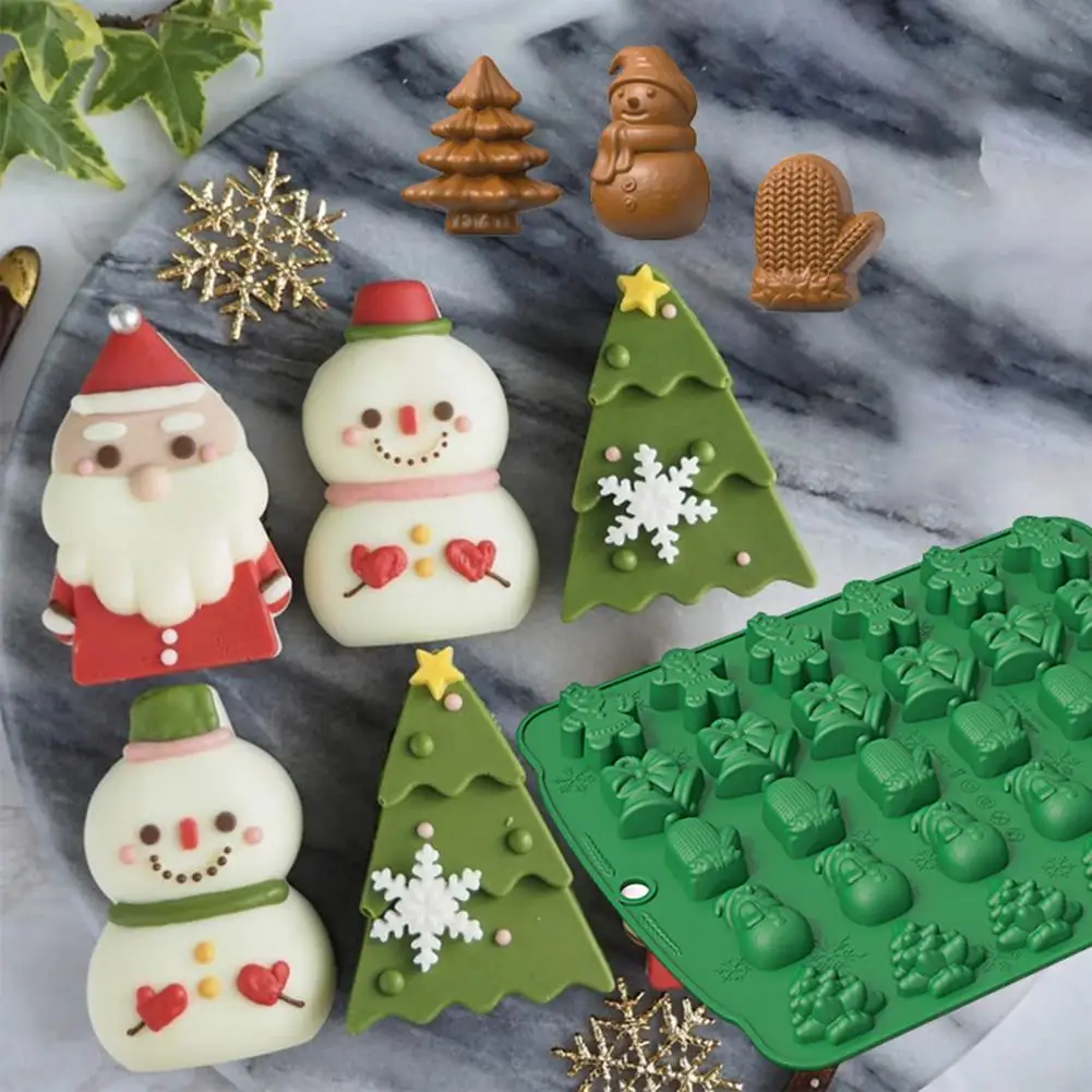 

Diy Crafts Mold Christmas Cookie Molds 30 Cavity Snowman Tree Santa Claus Chocolate Mold Easy To Demold Baking Trays