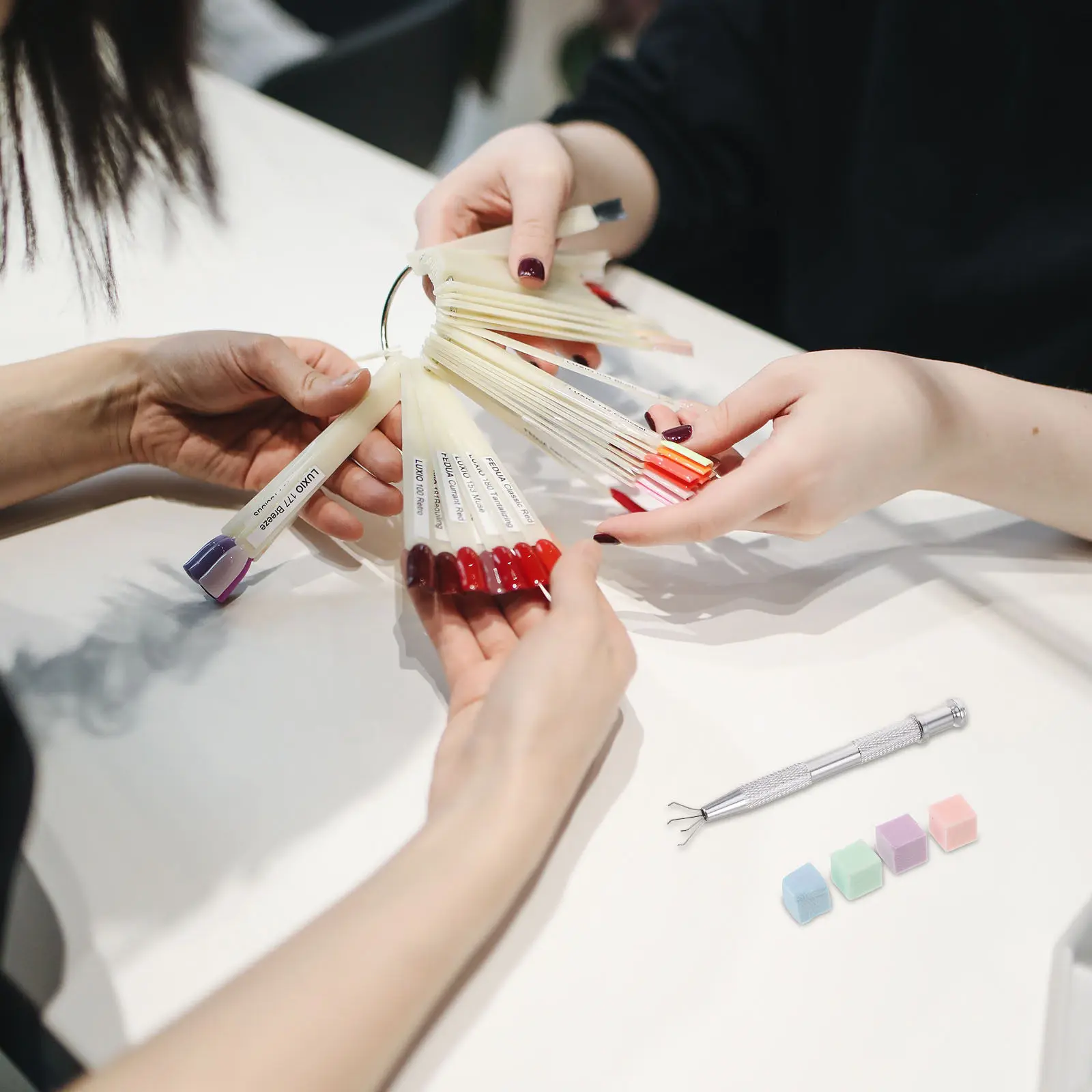 네일 스펀지 그라데이션 도구 세트 다채로운 작은 사각형 소프트 스펀지 그랩퍼 펜 간편 네일 아트 블렌딩 폴리싱 스펀지 젤 폴리쉬