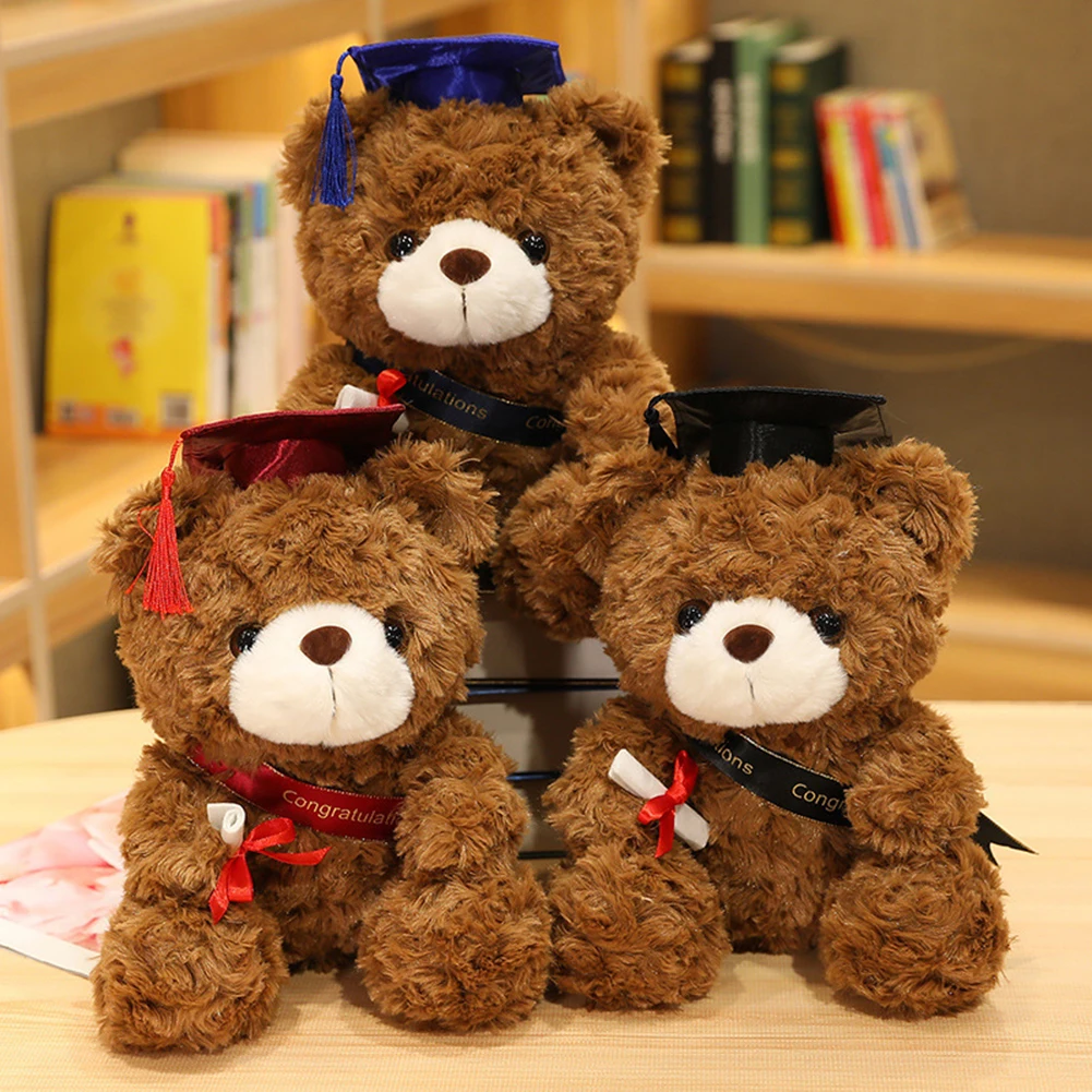 

Cute Doctor Cap Bear Doll Graduation Bear Plush Doll Stuffed Plush Toys For Birthday Graduate Gifts For Student Kids