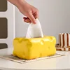 Modern Luxury Cheese Ceramic Tissue Box Decoration Home Living Room Tea Table Dining Table Advanced Paper Drawing Storage Box 3