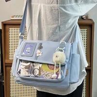 Y2K Japanese Harajuku School Bags for Teenage Girls New 2024 Transparent Itabag Crossbody Bag DIY Badges Display Plate Ita Bag - Image 2