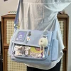Y2K Harajuku Itabag – Transparent Crossbody School Bag for Girls | DIY Anime Badge Display 2