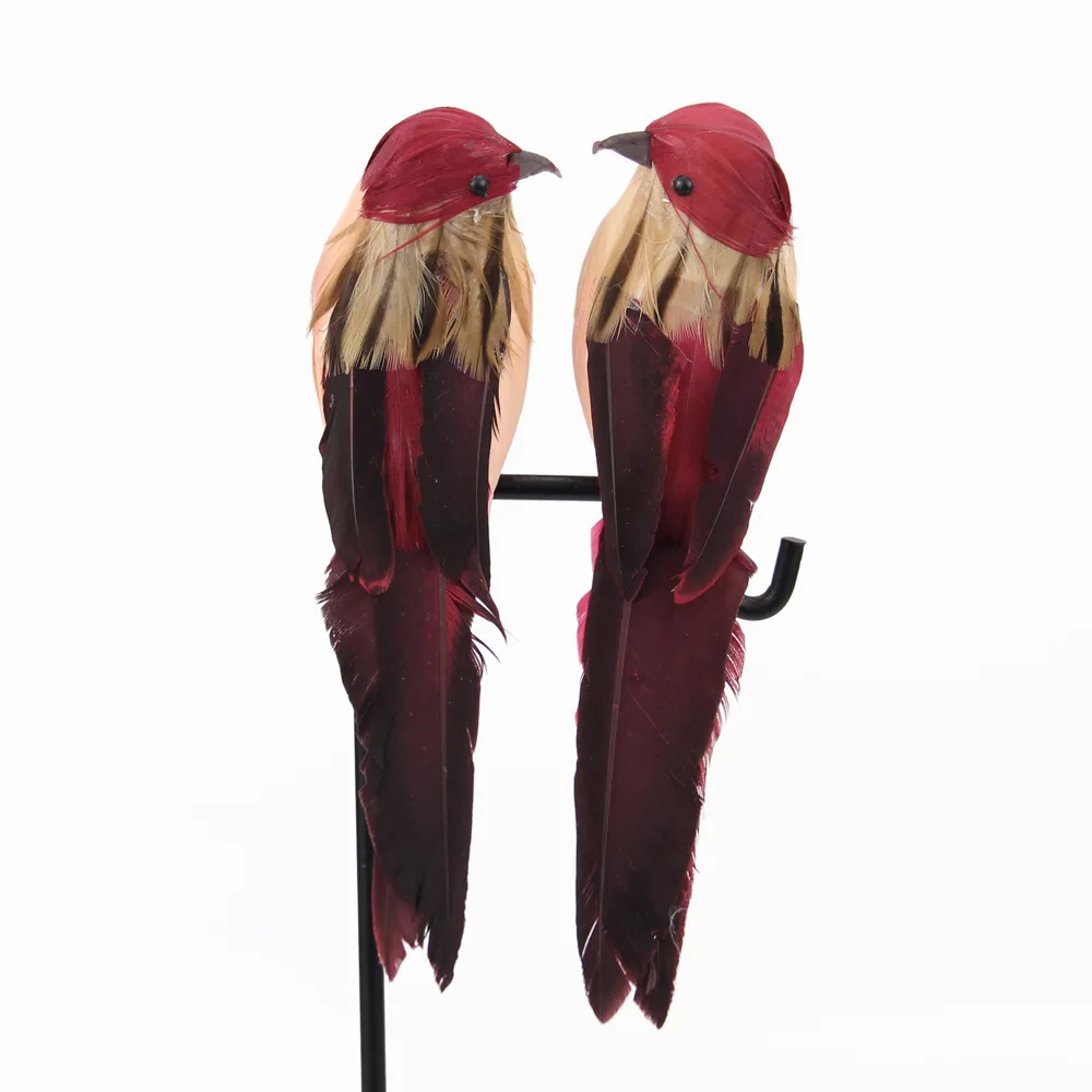 Parrot Ornaments Parrot Garden Props Artificial Feather Bird Decoration Creative Foam Home Outdoors Garden Wedding Decoration Ornament 1pc Feather Artificial Parrots Imitation Bird Model DIY Party Use
