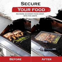Grill Basket Folding Portable Stainless Steel BBQ Grill Basket With Handle for Fish Vegetables Shrimp Cooking Accessories 6