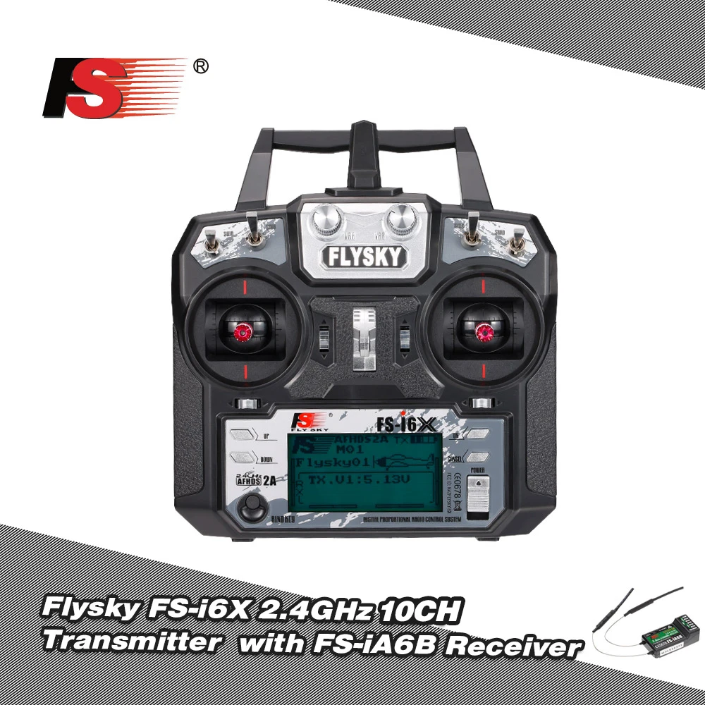 Achetez Flysky FS-i6X 2.4GHz 10CH émetteur RC avec récepteur FS-iA6B pour drone avion hélicoptère