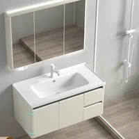 Moisture-proof Bathroom Cabinet Nordic Cream Wind Wash Bathroom Cabinet Intelligent Bathroom Furniture Armadio Da Bagno XYYSG 1