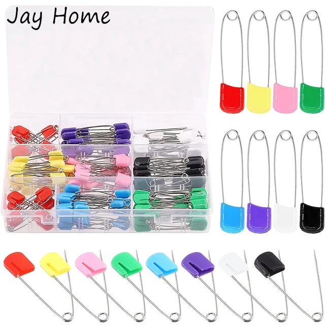 50 Pieces Diaper Pins Baby Diapers Safety Pins with Locking Closure  Stainless Steel Baby Pin Plastic Head Safety Pin for Clothes Diaper Laundry  Crafts