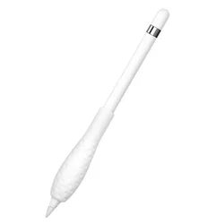 Premium Soft Silicone Non - Slip Protective Sleeve for Stylus Pens with Built - In Holder (White)