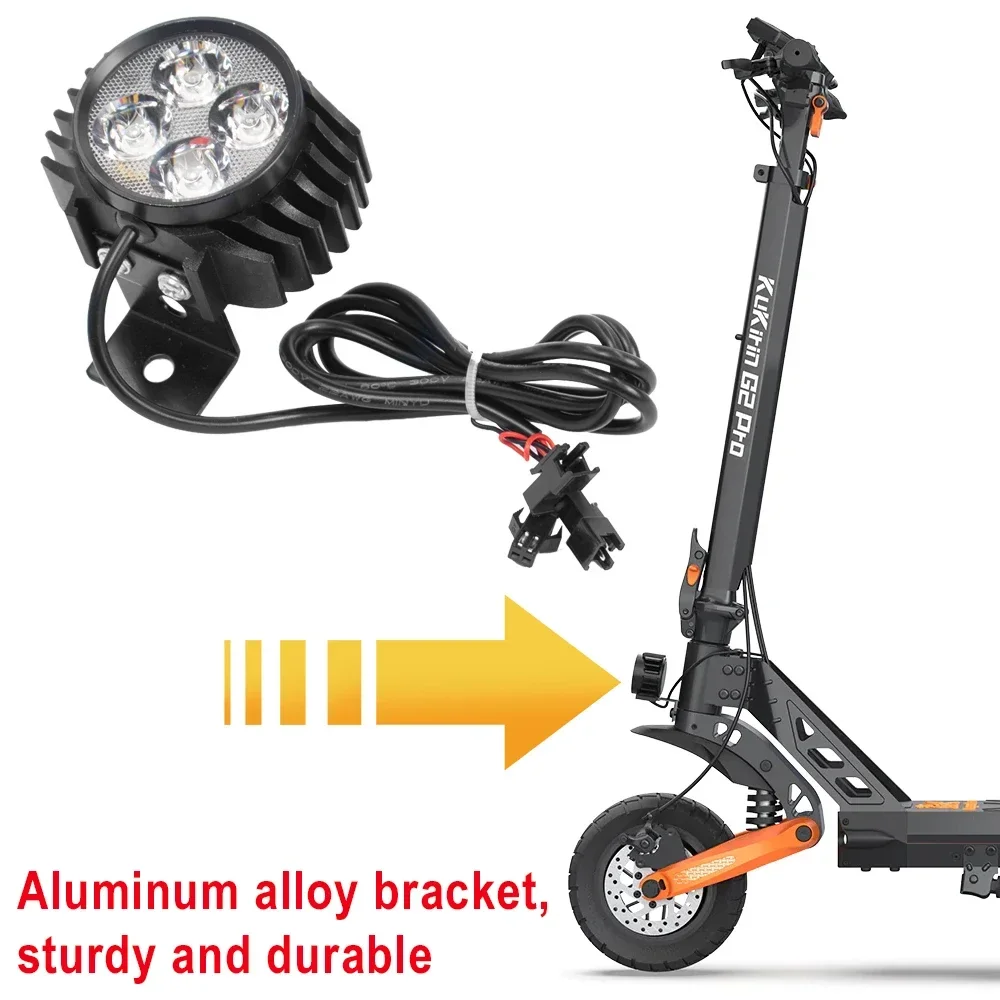 Horn Headlight 2 In 1 Front Light For KUGOO M4 PRO Electric Scooter 12-80V Night Safety Lamp Parts Accessories