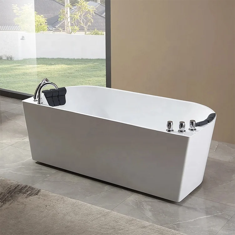 Luxury Oval Indoor SPA Massage Modern Corner Whirlpool Bathtub Hydromassage Water Jet Acrylic Soaking Bath Tub Freestanding