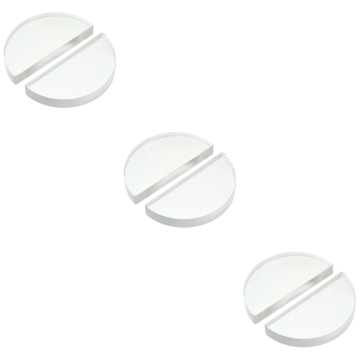 Optical Lens Physical Glass Physics Teaching Aids Equipment Convex Semicircular 3 PCS