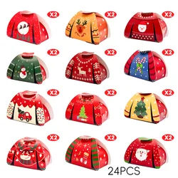 Festive 3D Ugly Sweater Christmas Treat Boxes - Set of 24 (866 - 24pcs)