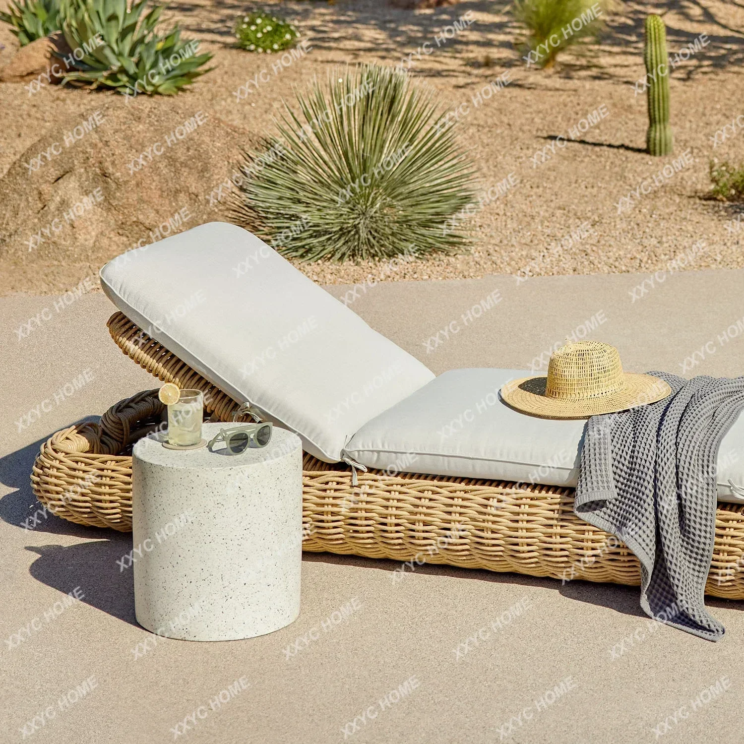 garden furniture folding beach chair cane furniture cane garden lounge