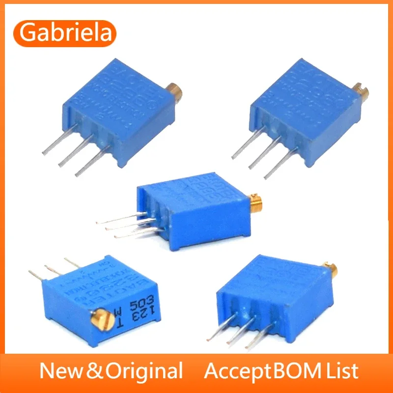 10 PCS 3296 potentiometer Kit High Precision 3296W Variable Resistor 100R -1M 200R 500R 1k 2k 5K 10K 20K 50K 100K 200k 500k