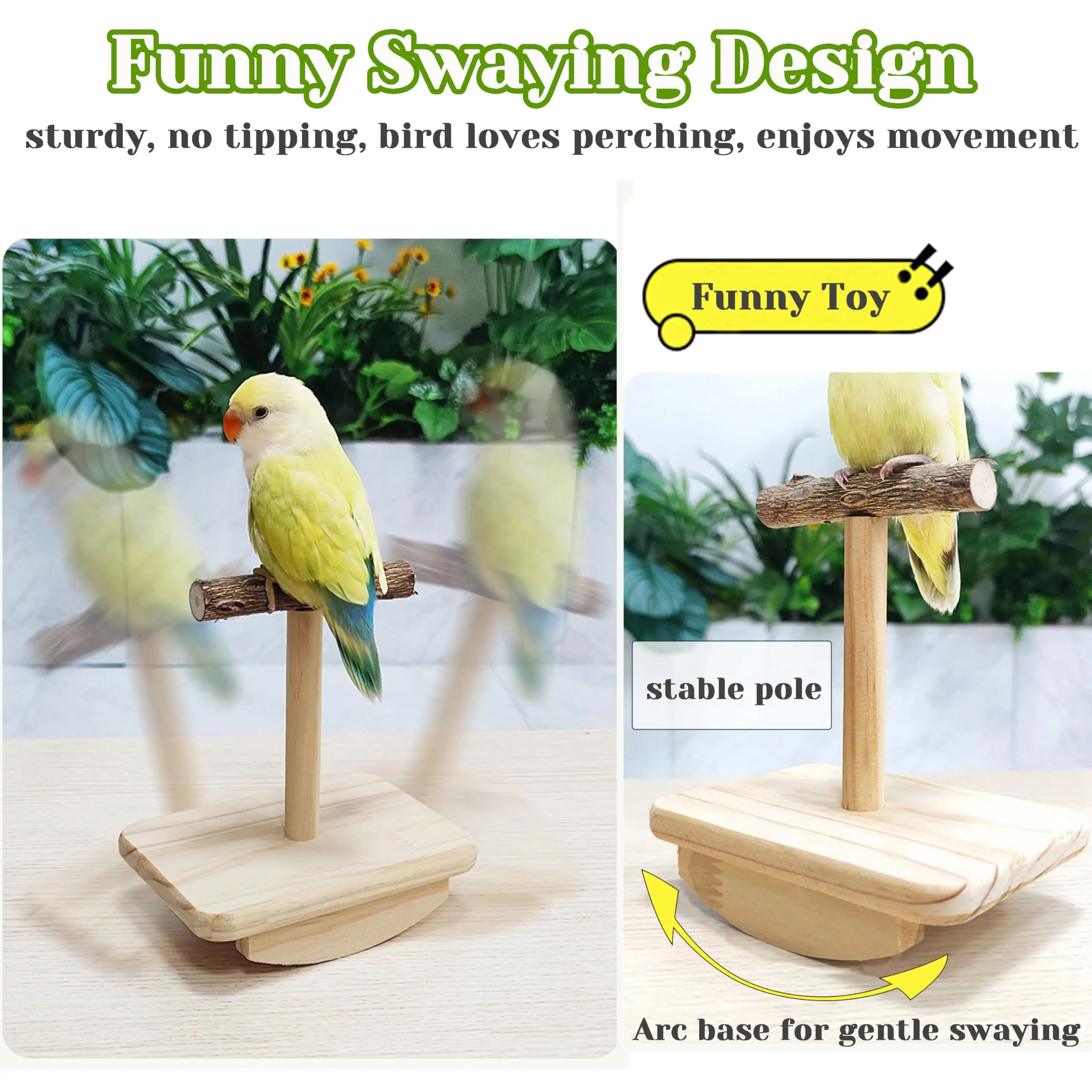 Natural Wooden Bird Training Frame Bird Educational Toys Parrot Perch Wooden Platform Playground Game Station Frame