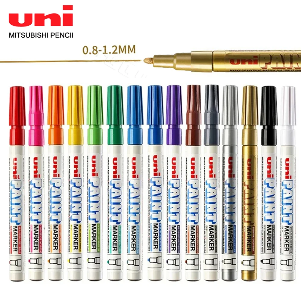 Japan UNI Paint Marker PX-21 Color Oil-based Permanent 0.8-1.2mm Tire Touch Up Painting Waterproof Graffiti Art Supplies permanent marker pen marker pens permanent marker permanent markers paint marker pen markers pen art markers paint pen art marker pen