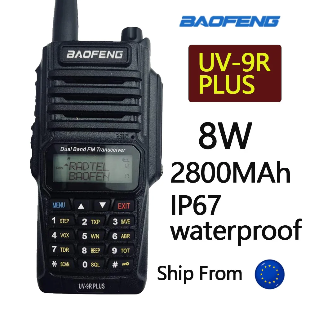 

Baofeng UV-9R plus 8w Two Way Radio 136-174/400-520Mhz uv9r ip67 Transceiver Ham cb Radio station Waterproof 8w Walkie Talkie