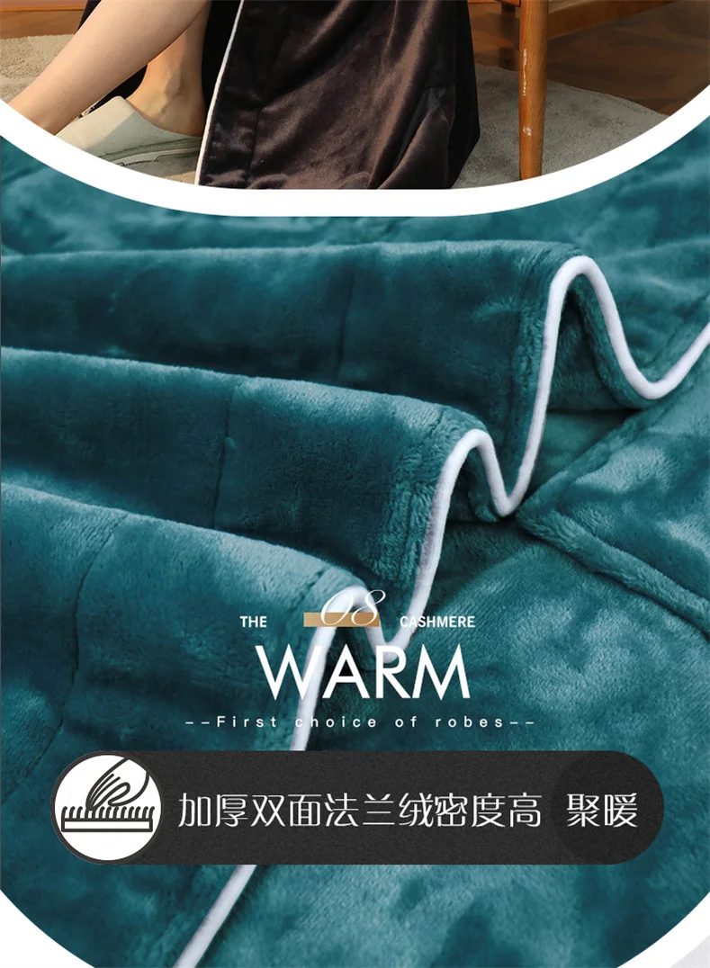 Plush Flannel Bathrobe for Women Long, Warm, Winter Night Robe 62