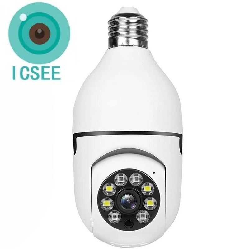 ICSEE 1080P Wifi Bulb E27 Surveillance Camera Color Night Vision 360° Rotating Automatic Human Tracking Two-way Talk Smart Home
