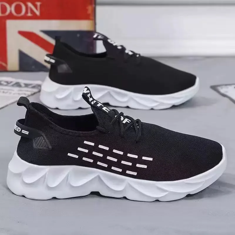 Summer Men's Casual Sport Shoes Light Sneakers White Outdoor Breathable Mesh Black Running Shoes Athletic Jogging Tennis Shoes 6
