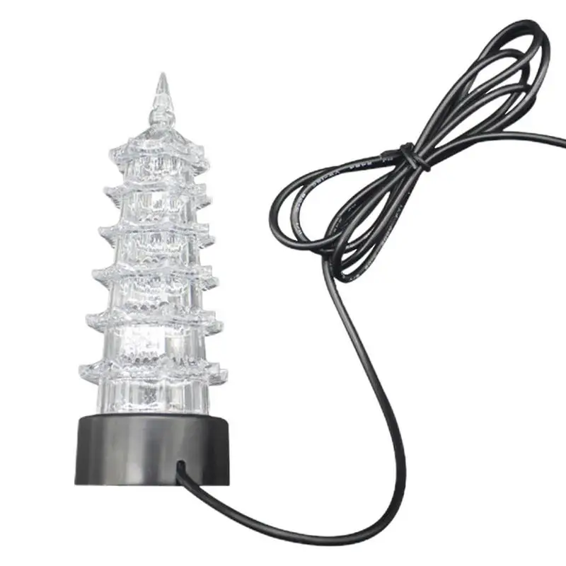 

Fish Tank Landscape LED Lights Pagoda Shape Glowing Aquarium Decor Reusable Colorful Underwater Fish Tank Lamp For Pond Fish
