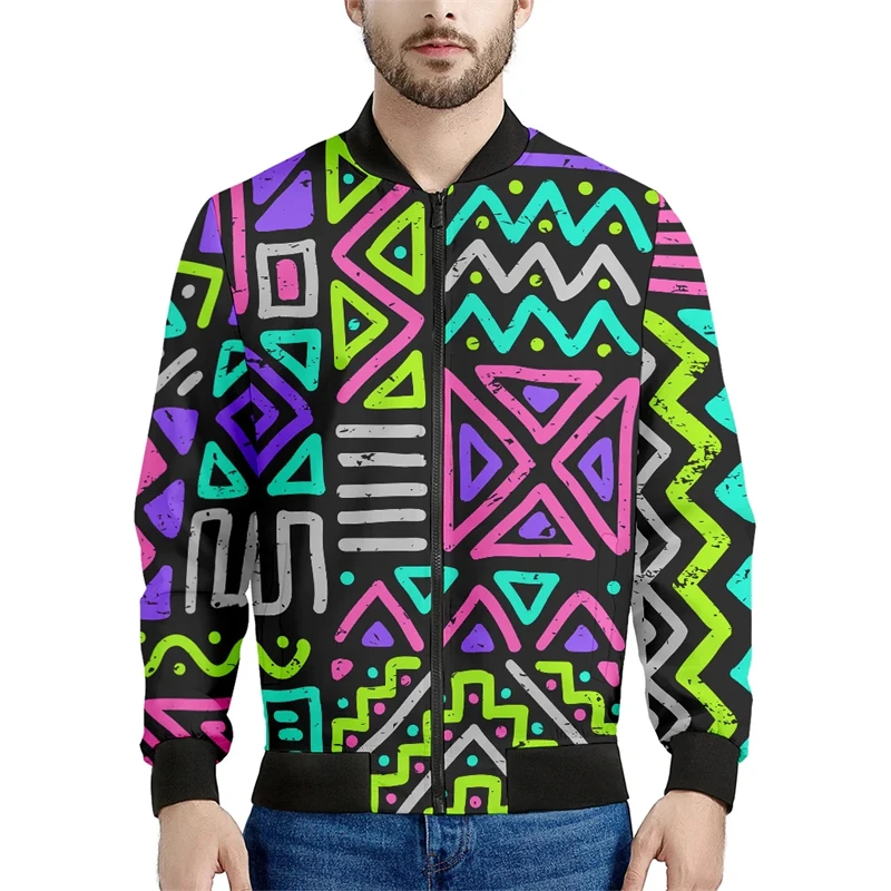 thumbnail image 1 of Chaquetas de bombardero con estampado azteca 3D para hombre, chaqueta de vuelo con cuello alto y cremallera, ropa de calle informal unisex de estilo Harajuku, abrigo, tops, ropa, 1 of 4