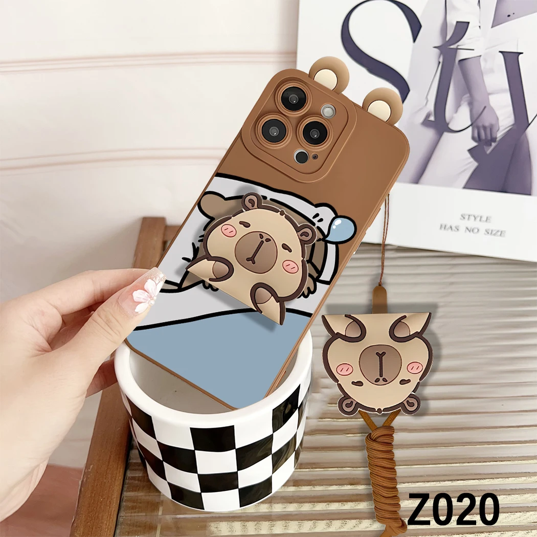3D Cartoon Capybara Strap Lanyard Cover