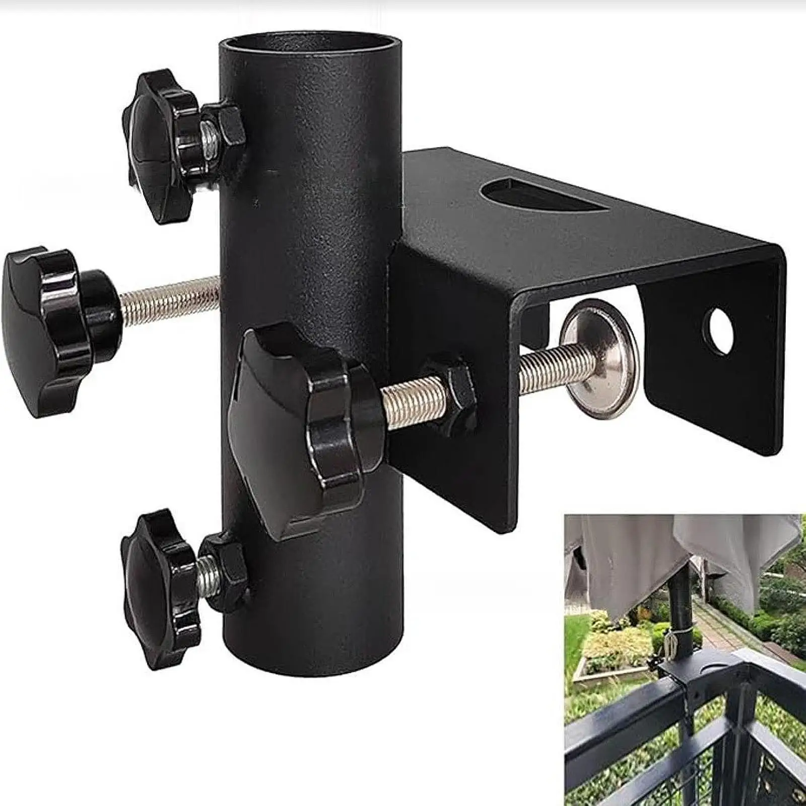Patio Umbrella Holder Easy to Install Fixed Clip for Garden Fence Balcony