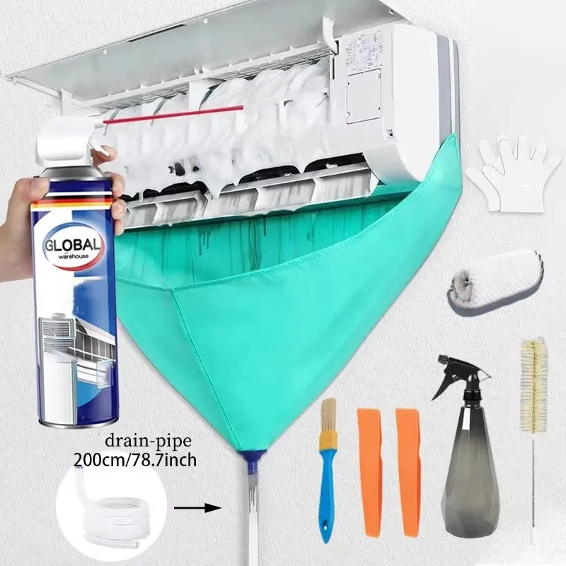 Air conditioner cleaning kit 1/6/8pcs leak-proof cover with drain water pipe full set dust elimination tools