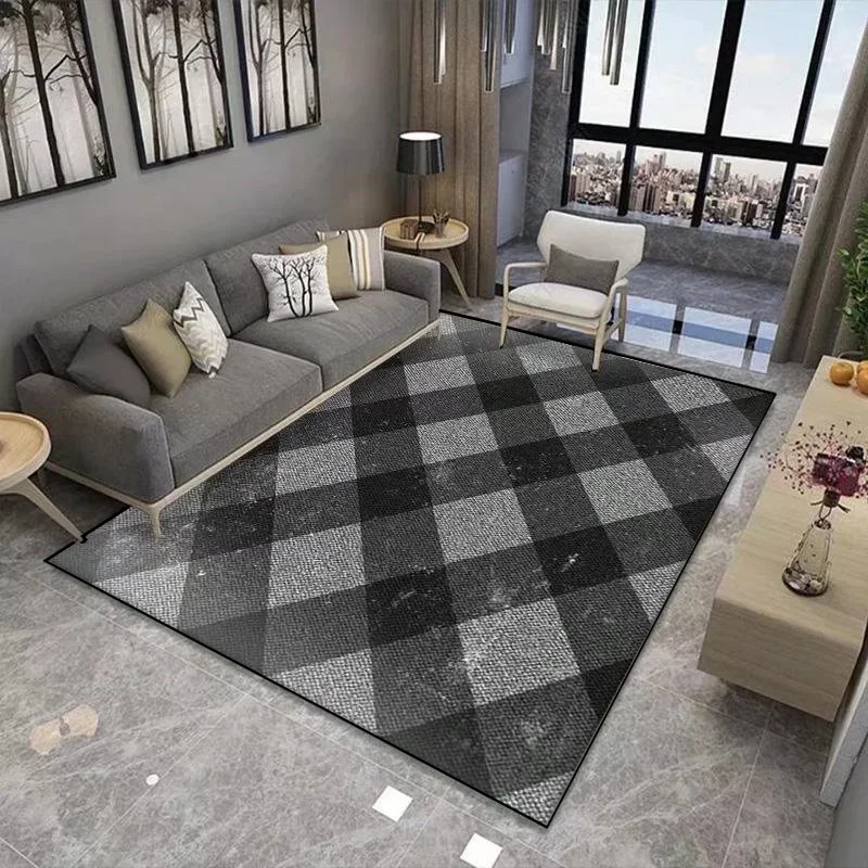 

Nordic Geometric Carpet for Living Room Retro Luxury Decor Sofa Table Large Area Rugs Non-slip Carpets For Bedroom Floor Mat