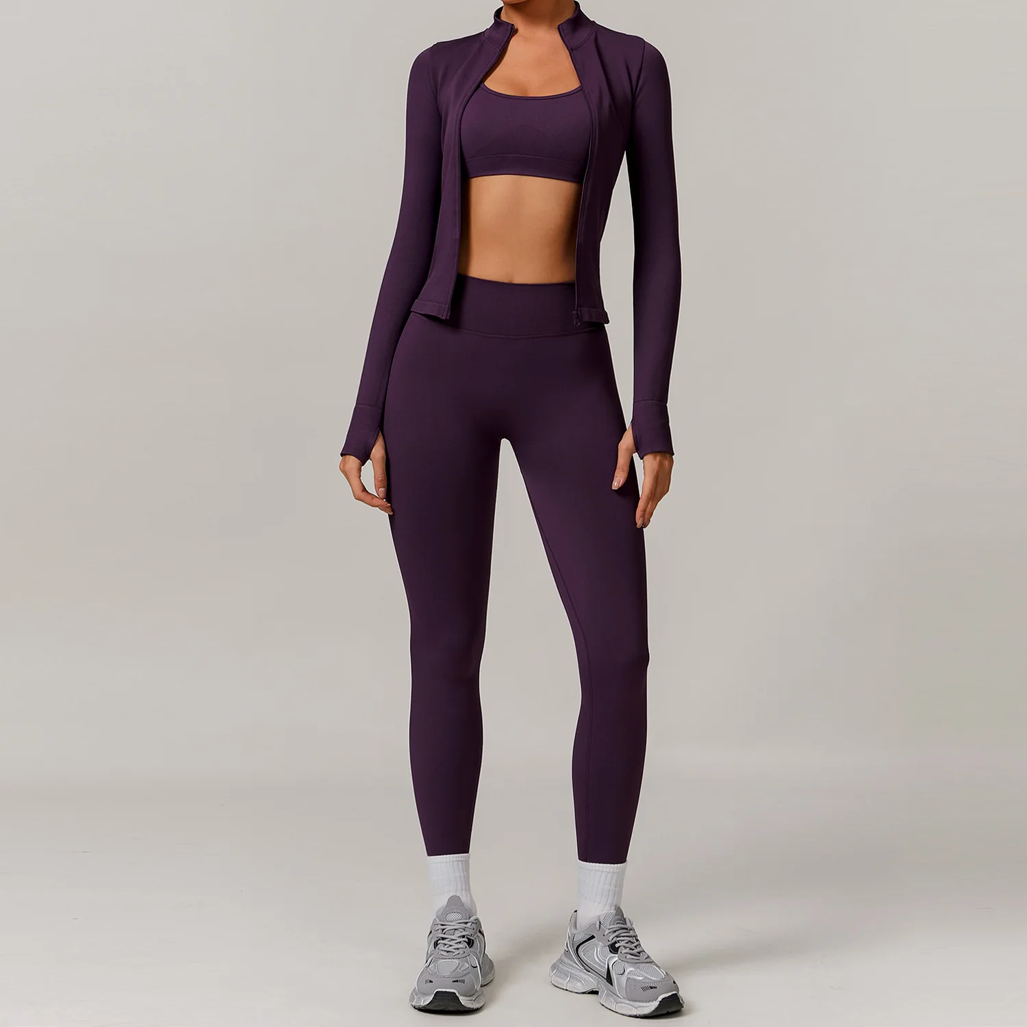 2/3PCS Yoga Set Women Workout Set Seamless Sportswear Gym Clothing Fitness Long Sleeve Crop Top High Waist Leggings Sports Suits yoga set sports set gym workout set sportswear set fitness set sports bra set yoga pants set