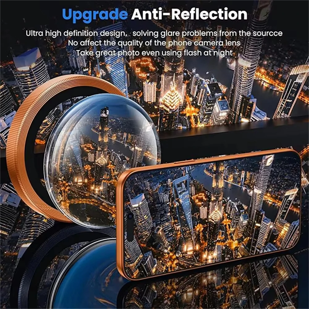 Premium Metal Camera Lens Protector with Tempered Glass Film