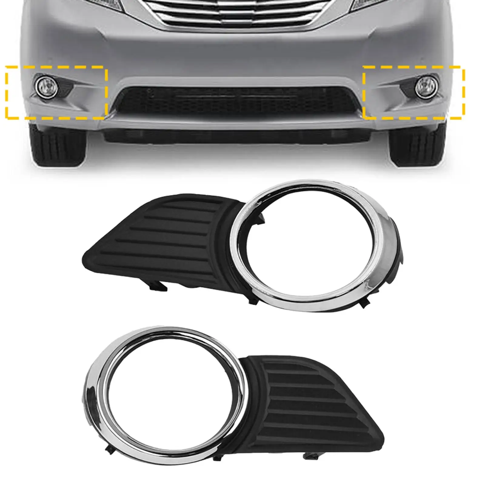2pcs Front Fog Light Frame Cover Trim for Toyota for sienna Auto Accessories