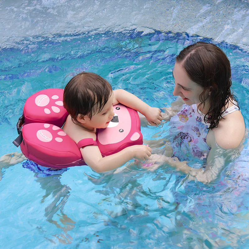 Swimbobo Kids Swim Floats Baby Newborn Underarm Child Non Inflatable Float Blue Panda Non-inflatable Children's Swimming Ring 6