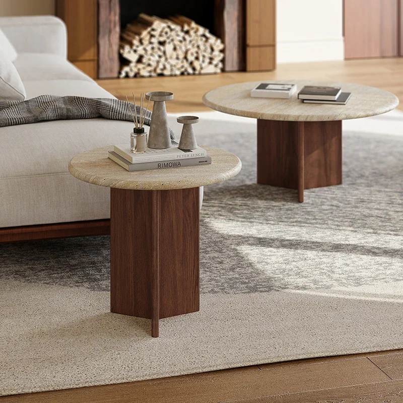 Nordic Modern Vintage Coffee Tables Nordic Modern Vintage Travertine Side Tables Living Room Rock Slab Mesa Auxiliar Furniture