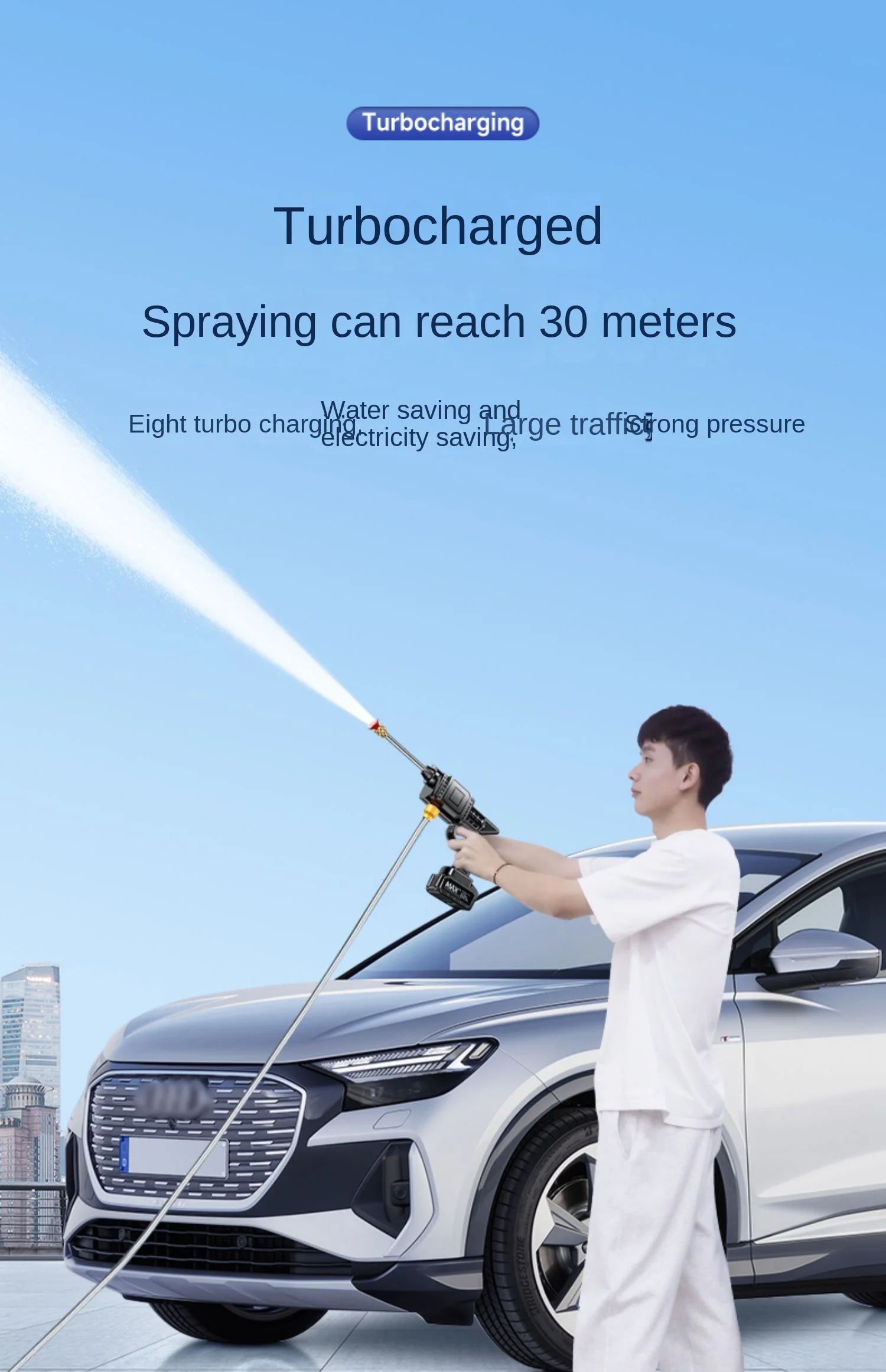 Car wash high pressure water gun household cleaning machine powerful floor scrubber pump wireless High Pressure Washer Gun Electric Water Spray Gun High Pressure Washer