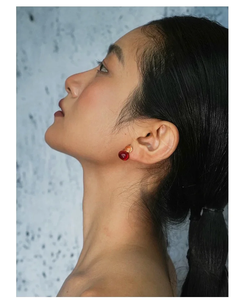 2026 Kontrastfarbene, hochtransparente Harz-Ohrstecker | Koreanischer Niedlicher Stil, hypoallergen | Weihnachtlicher Bohemian-Party-Schmuck – Detail 4