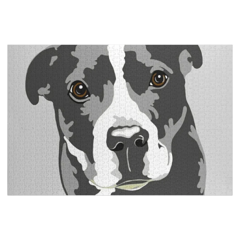Dante The Staffy Jigsaw Puzzle Wood Adults Works Of Art Wooden Name Puzzle