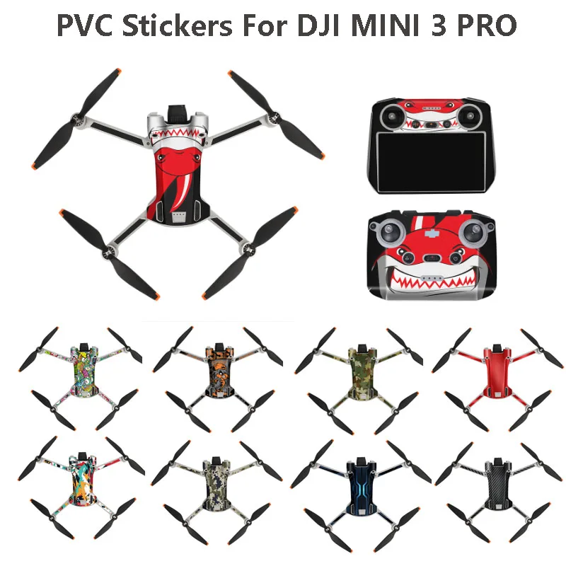 Flycoo2 Mini 3 Pro Pegatinas Set Protectora 3M Pelli Sticker Película Antiarañazos para DJI Mini 3 Pro Drone y RC-N1 Mando a distancia Decoración Impermeable Accesorios 