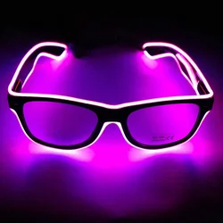 LED Light - Up Flashing Party Sunglasses - Luminous Decorative Novelty Gift (Pink)