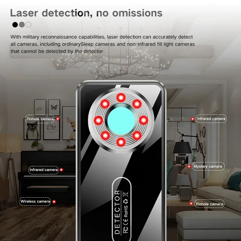 Laser Infrared Detector Signal GPS Tracker Mini Bug Finder Anti Spy Detector Wiretapping Wireless Cam Bug Gadget VS K18/K88/K98 hidden camera detector infrared camera detector camera detector signal detector