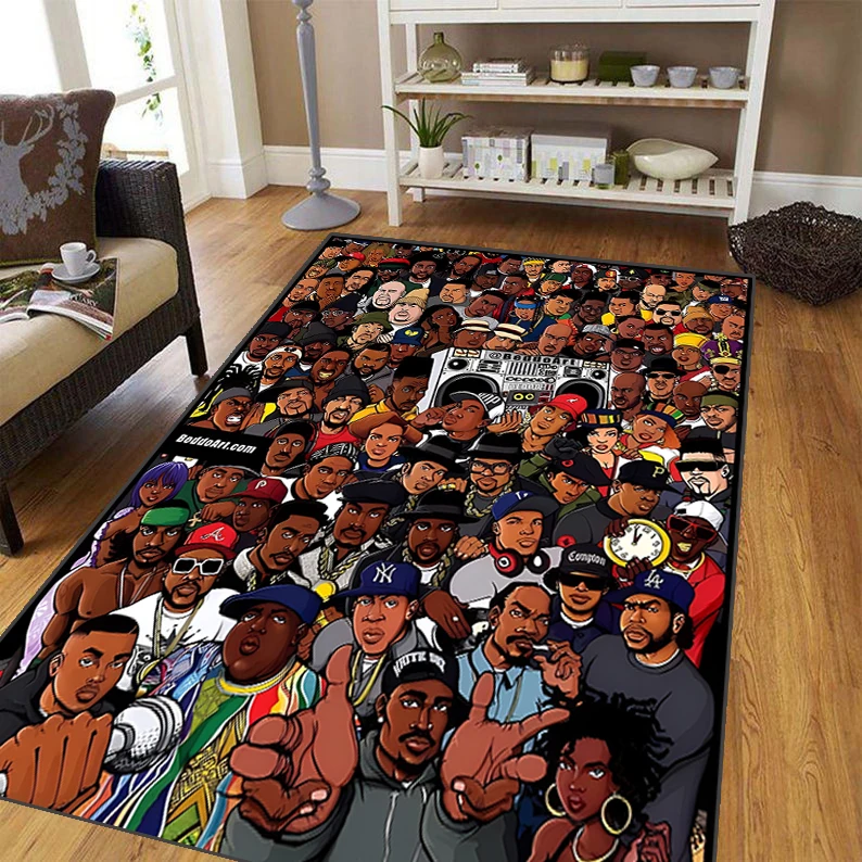Hip Hop Muziek Ster Vierkante Print Patroon Spelen Kruipen Tapijt Yoga