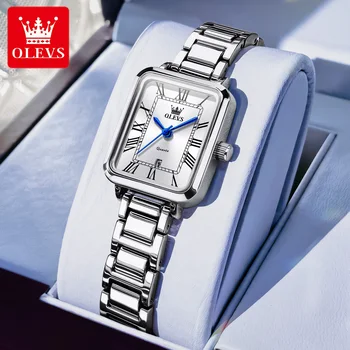 OLEVS Original Classic Square Watches for Women with Roman Numerals