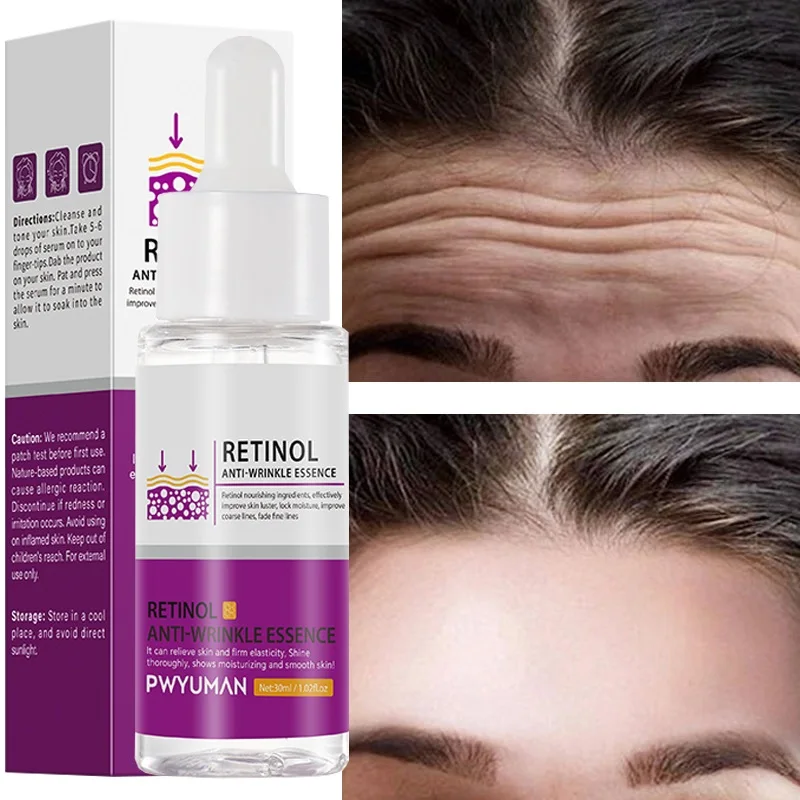 Retinol Wrinkle Remover Face Serum Instant Firming Lifting Anti-Aging Liquid Fade Fine Lines Whitening Korean Skin Care Product