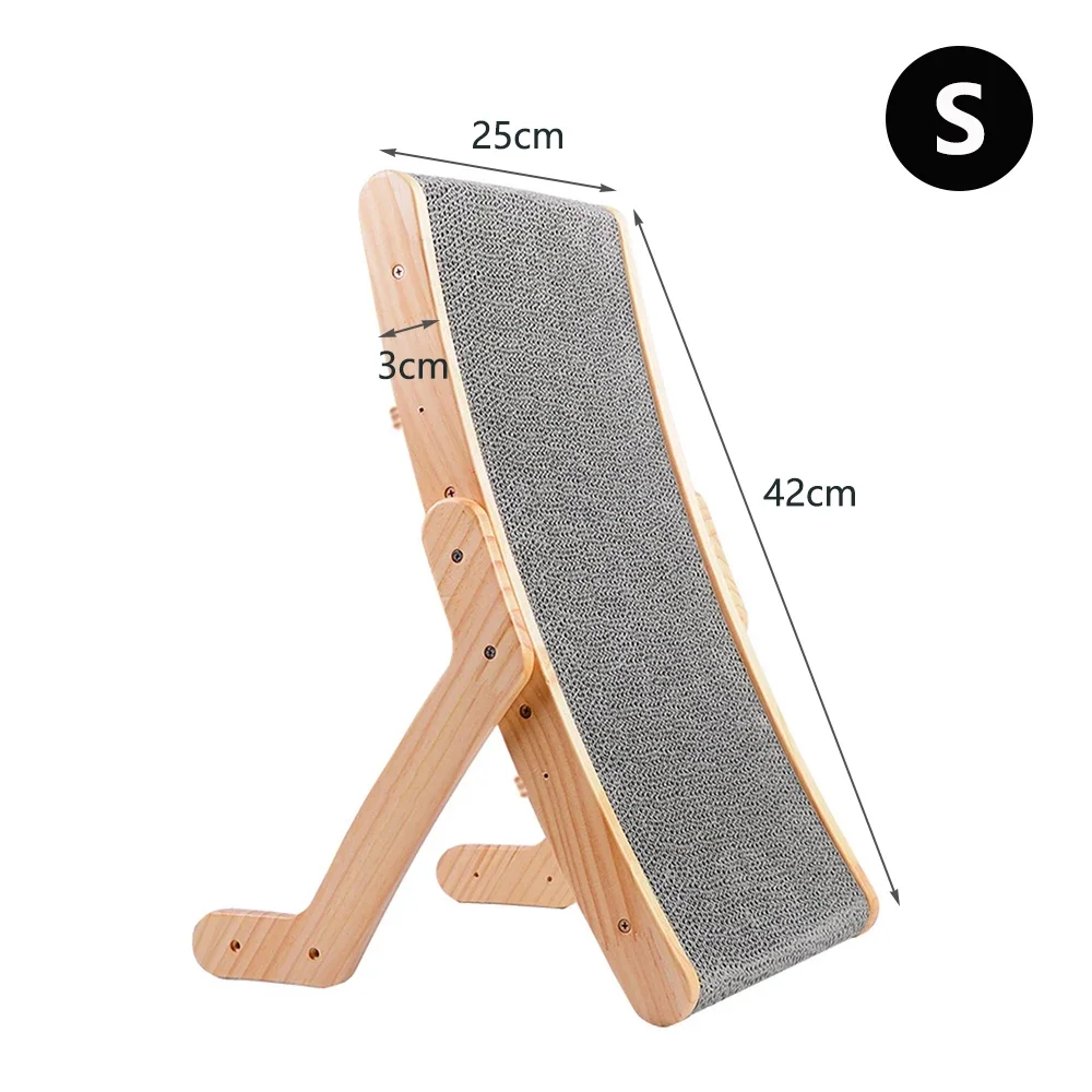 Multi-Functional Cat Scratcher with Wooden Frame and Detachable Bed