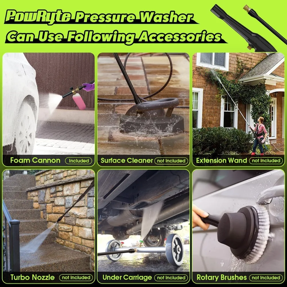 Electric Pressure Washer, Foam Cannon, 2 Different Pressure Tips, Power Washer, 3500 PSI 2.4 GPM