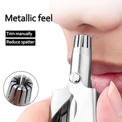 Men's Portable Stainless Steel Nose Trimmer Manual Shaver Washable Nose Ear Hair Trimmer Professional Nose Hair Removal