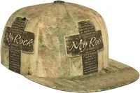 Christian Religious Bible Verse The Lord is My Rock Flat Bill Hat, Unisex Snapback Baseball Cap Hip Hop Style Flat Visor 1