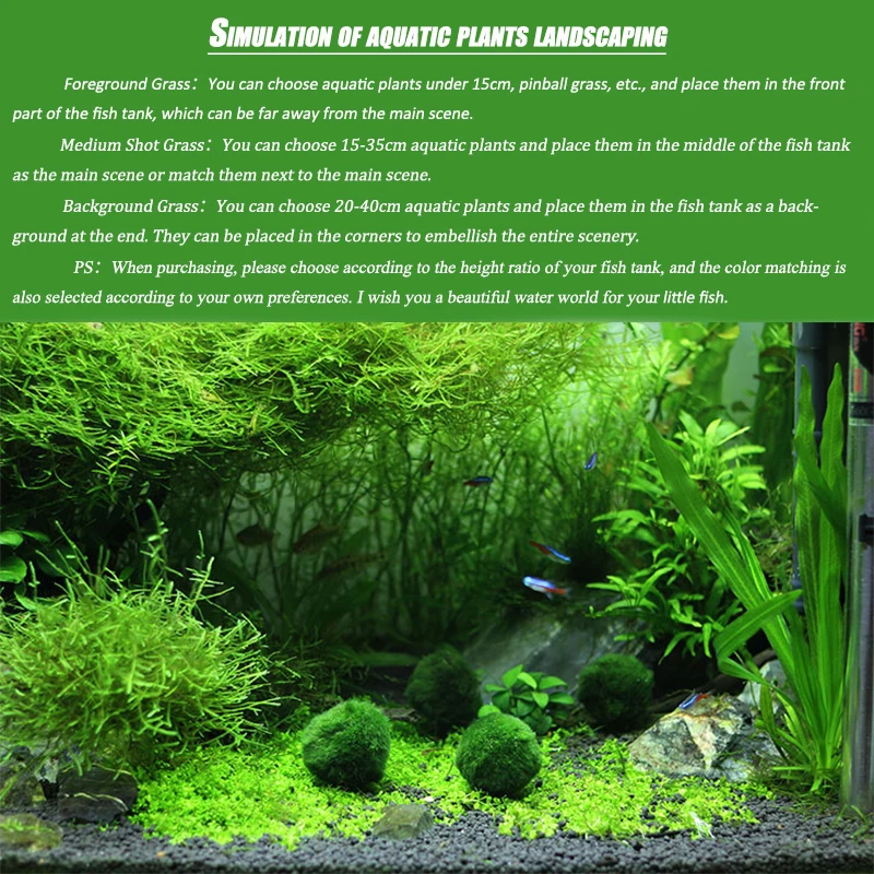 Artificial Aquatic Plants Aquarium Decoration 56cm For Fish Tank